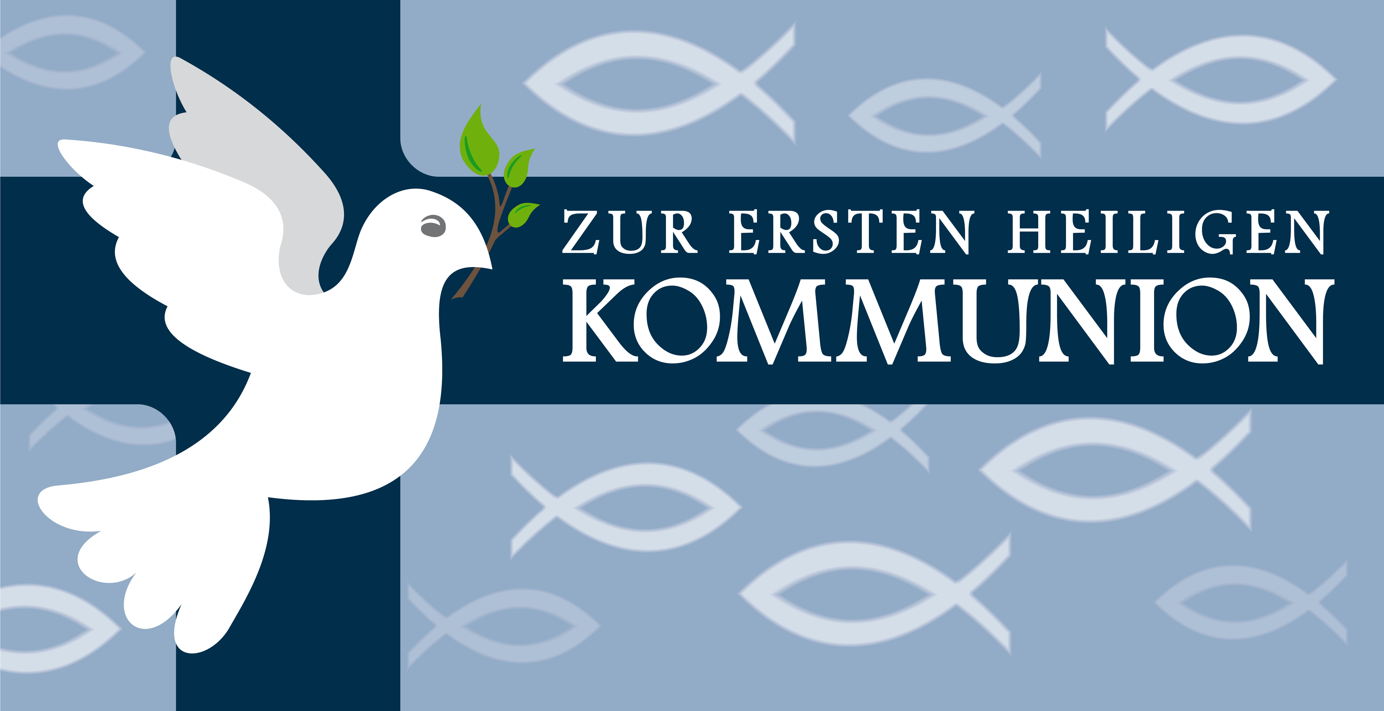 Karte mit Glückwunsch zur ersten heiligen Kommunion