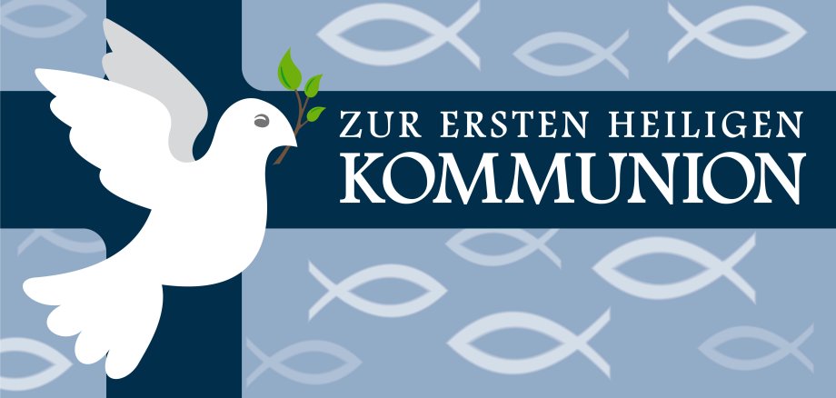 Karte mit Glückwunsch zur ersten heiligen Kommunion