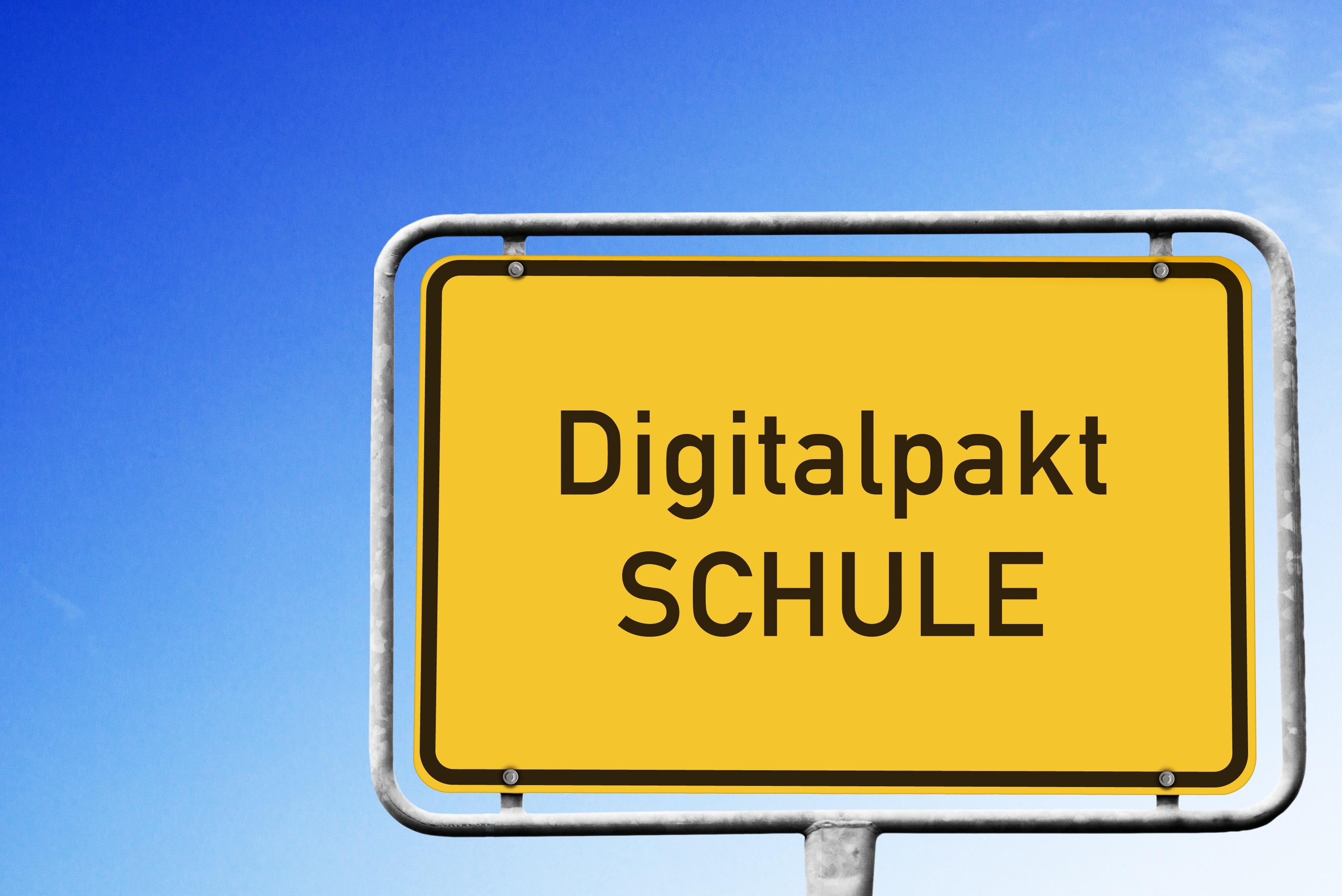 Ortsschild, Digitalpakt, Schule